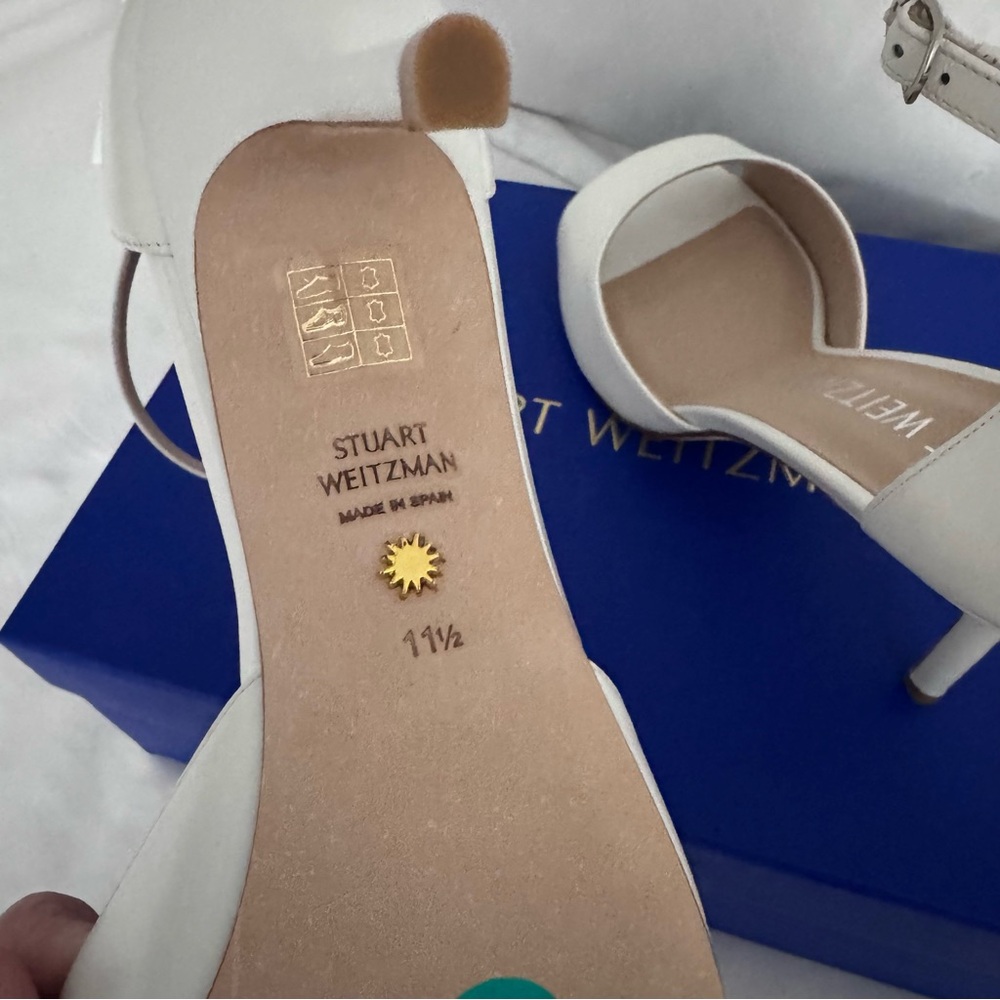 Stuart Weitzman White Heels 11.5 - Picture 4 of 6